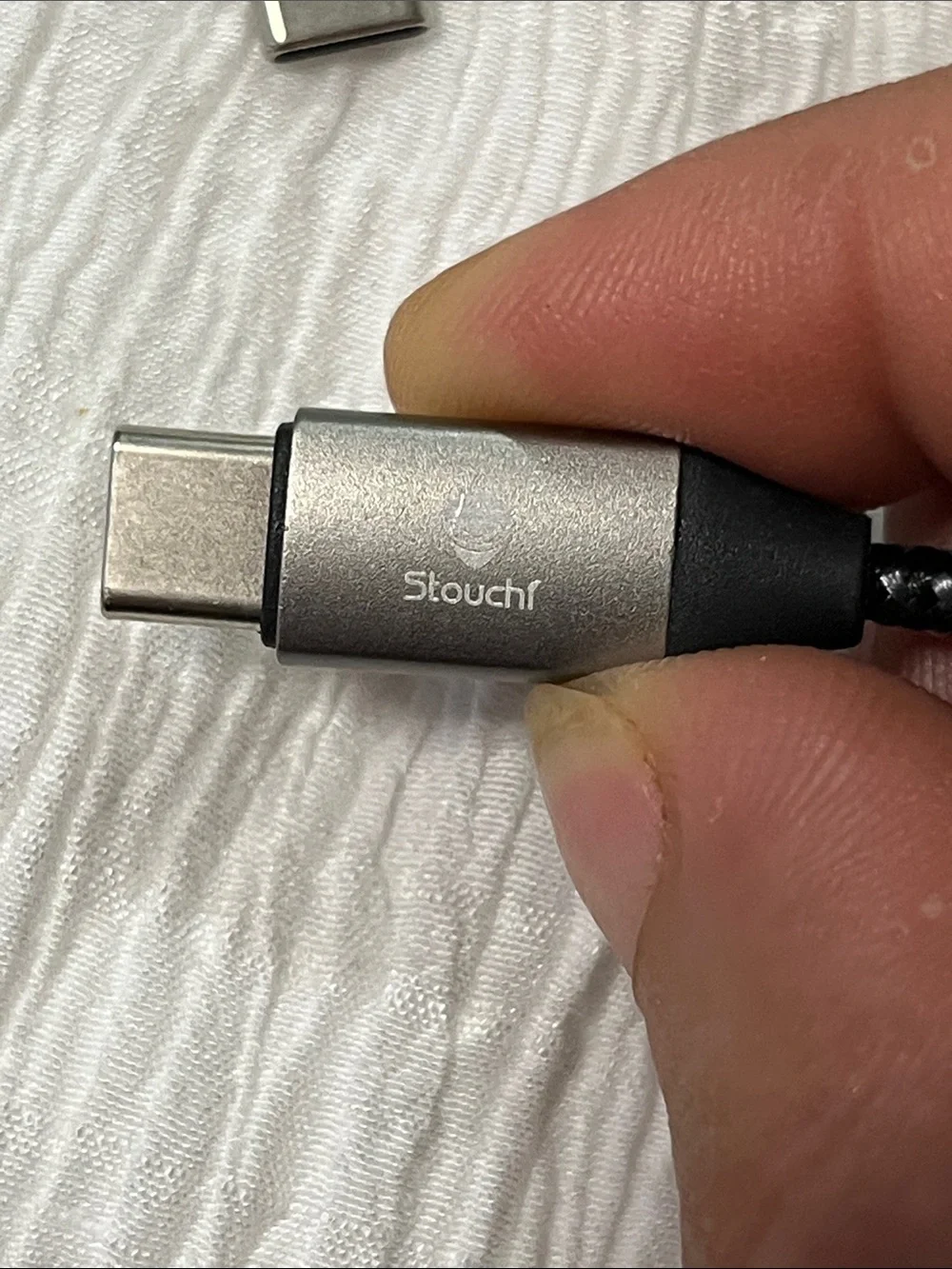 Silver/Black Braided USB-C Charging & Adapter Cable -